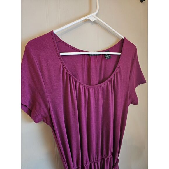 Eddie Bauer Athletic Casual Short Sleeve Dress Petite Small Braided Tie Waist - Picture 2 of 5